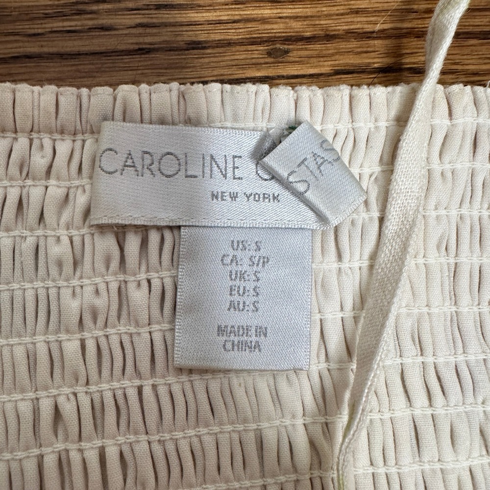 Caroline Constas Floral Linen Blend Crochet Belted Set Crop Top & Shorts Small - Picture 6 of 10